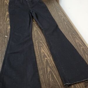 Miss Me Mid Rise Flare black Stretch denim Jean size 27 Tall